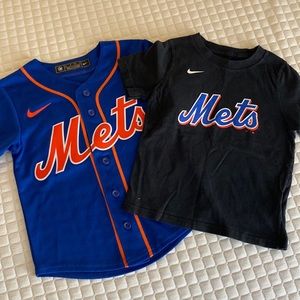 Children’s Mets Nike official jersey and Nike Mets tshirt.